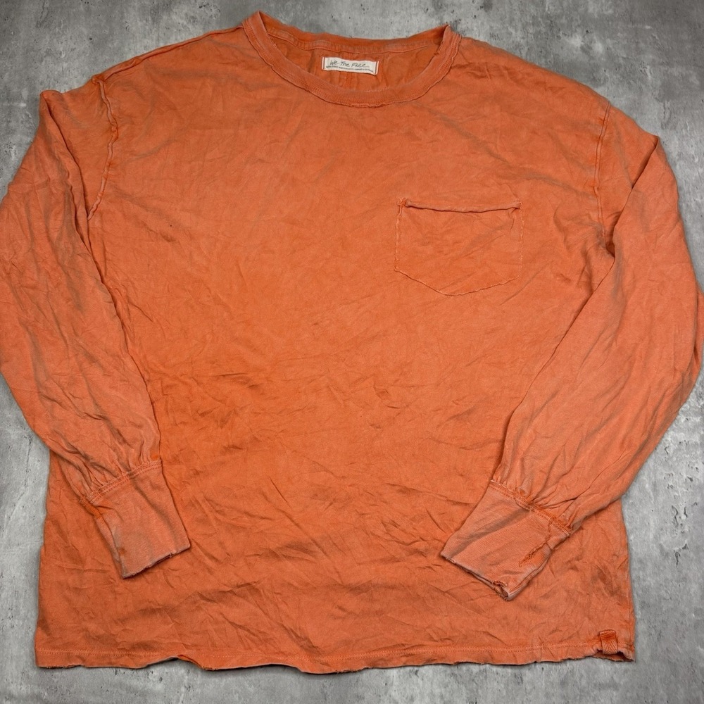 Free People We The Free Fade Into You Long Sleeve Shirt Pocket Orange Women’s XS